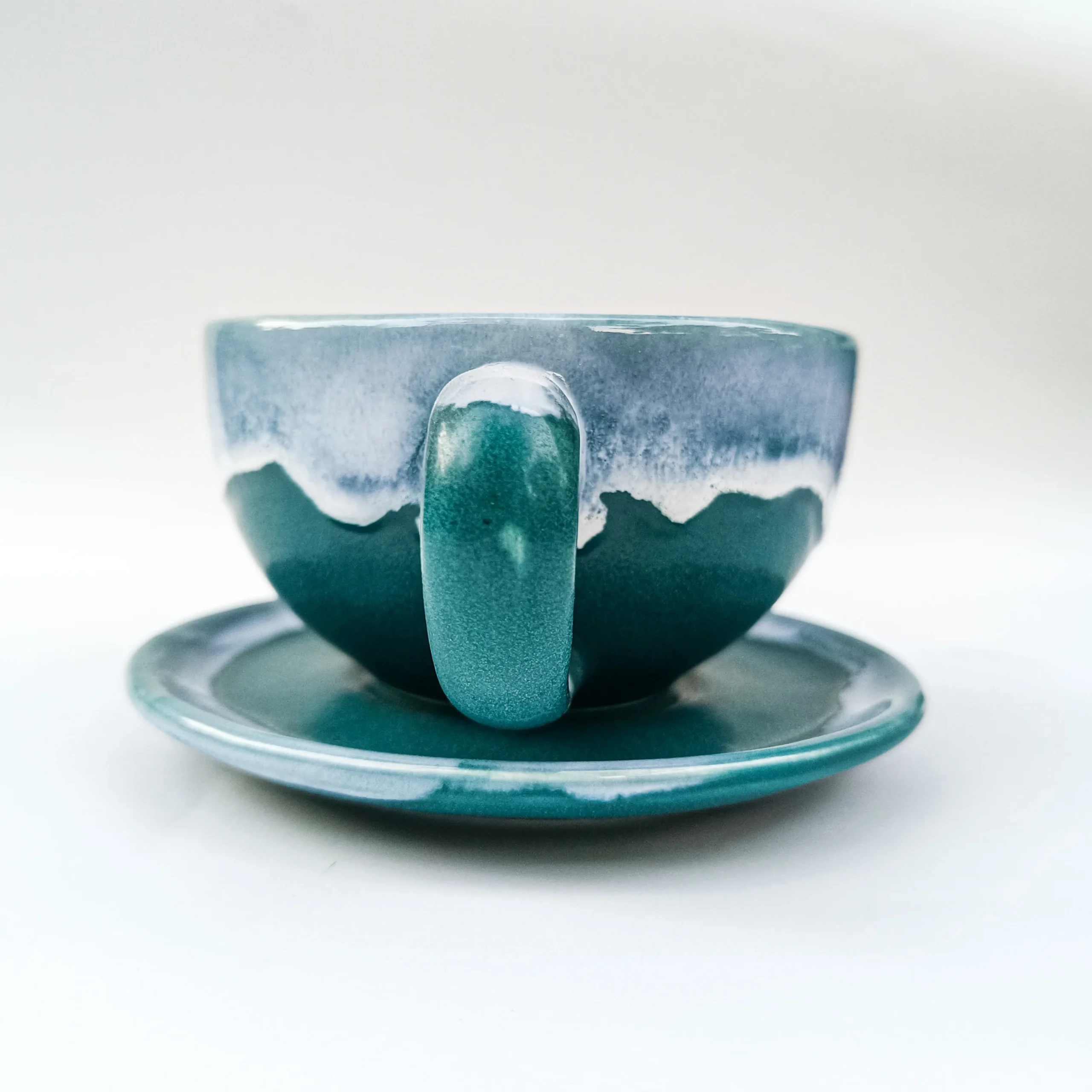 فنجان و نعلبکی لاته مات سبزایرانی مدل نیلدیش (nildish)280 cc - Image 3